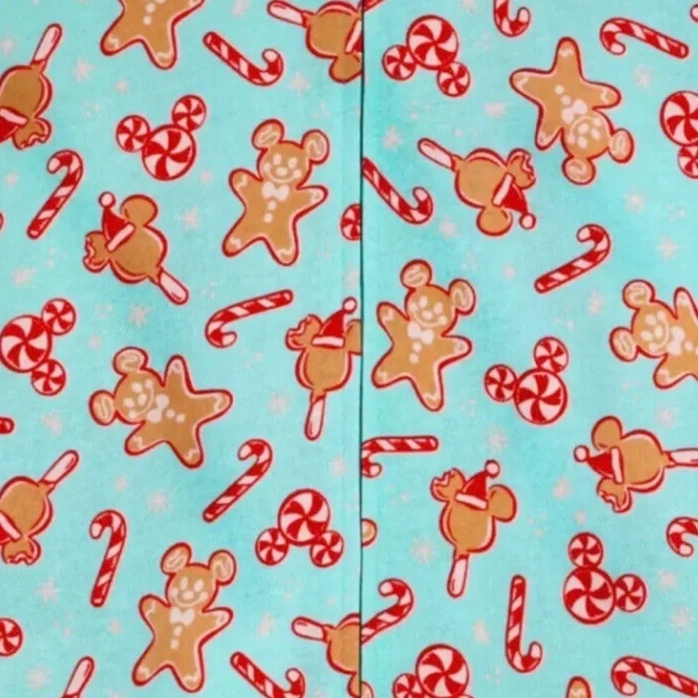 Disney Mickey Bars Mouse Holiday Gingerbread Hooded Romper Pajamas Kids 4